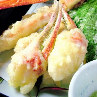 【蟹】 カニ足と野菜の天ぷら(3本)