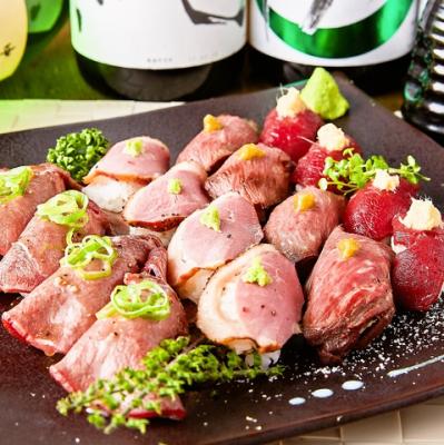 厳選肉を使用した人気メニュー「肉寿司」！！