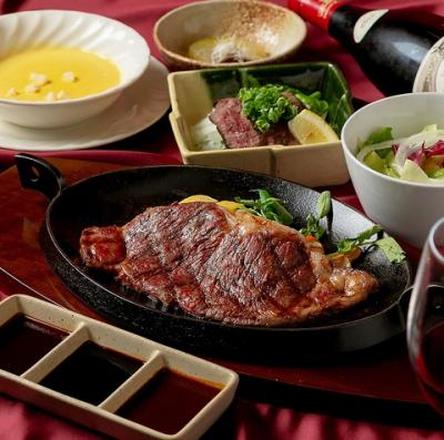 ◆肉の松阪定番◆【ロースステーキコース】選りすぐりのお肉を使用したステーキコース！5500円(税込)