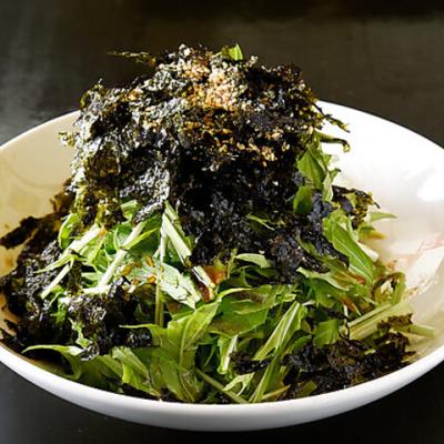 水菜と韓国海苔のサラダ