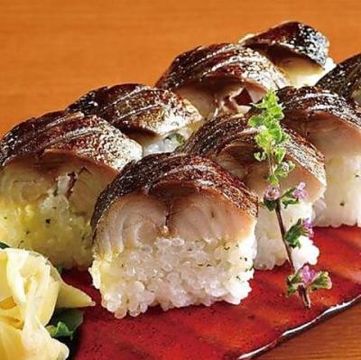 炙りトロ鯖の棒寿司 すだち醤油