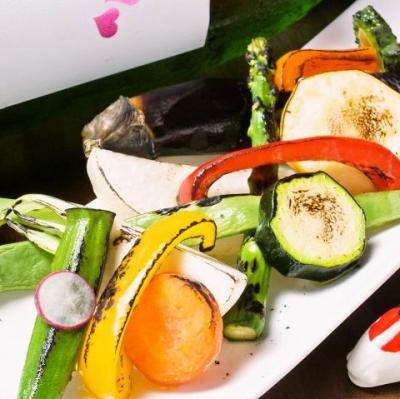 信州地物野菜十種の焼き野菜サラダ